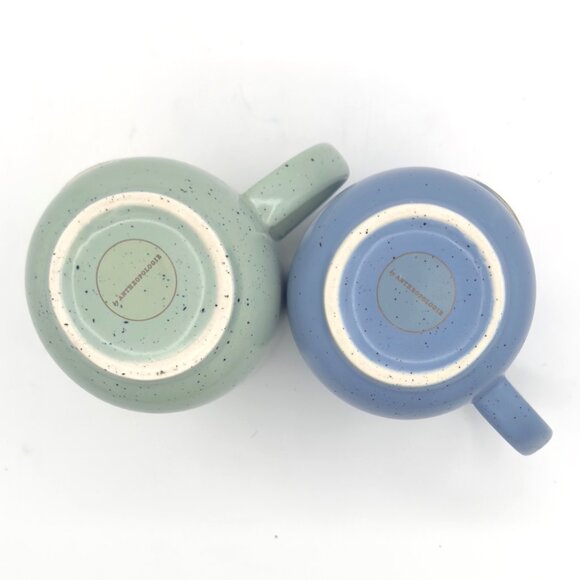 Anthropologie Stoneware Mug Set Tireless Traveler & Dog Whisperer Speckled 16oz - Picture 7 of 13
